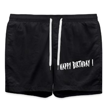 JAHRESTAG. ALLES GUTE ZUM GEBURTSTAG. ALLES GUTE ZUM GEBURTSTAG. - Badeshorts - Schwarz - Vorne - AI Model Male 185 light (185cm)