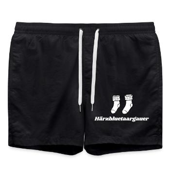 Härzbluetaargauer Aargauer & weisse Socken - Badeshorts - Schwarz - Vorne - AI Model Male 185 light (185cm)