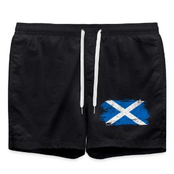 Scotland vintage flag - Swim Trunks - black - Front - AI Model Male 185 light (185cm)