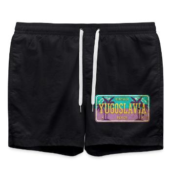Signe vintage Yougoslavie - Short de bain - noir - Devant - AI Model Male 185 light (185cm)
