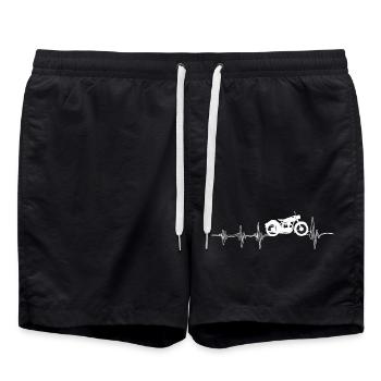 Pulse beat for old motorcycles, vintage cars, motorcycles - Swim Trunks - black - Front - AI Model Male 185 light (185cm)