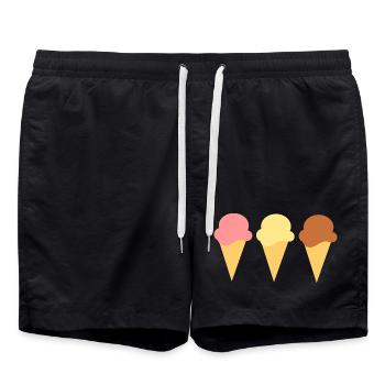 crème glacée crème glacée fraise glace vanille crème glacée chocolat glace - Short de bain - noir - Devant - AI Model Male 185 light (185cm)