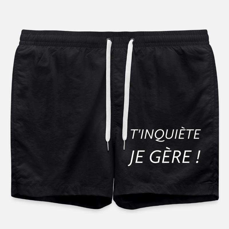 T'inquiète je gère  - Short de bain - noir