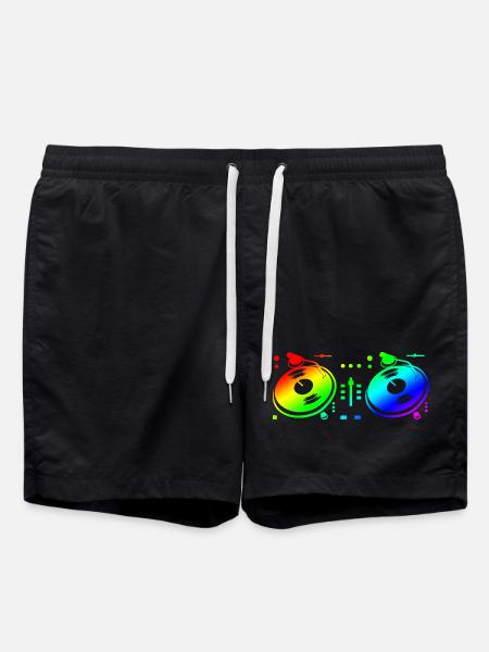 Turntable Disc Jockey - Badeshorts - Schwarz