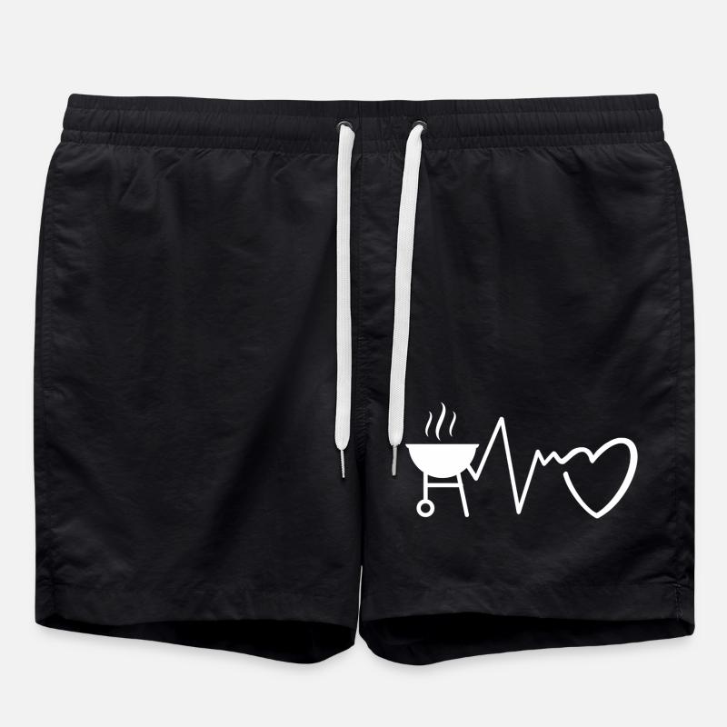 Rythme cardiaque sur grill - Short de bain - noir