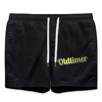 oldtimer - Badeshorts - Schwarz - Vorne - AI Model Male 185 light (185cm)