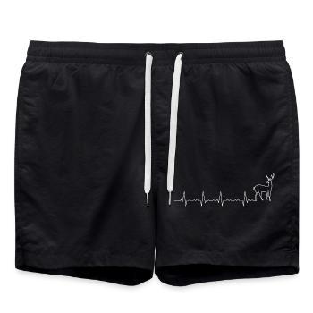 Hirschherzschlag-Silhouette - Badeshorts - Schwarz - Vorne - AI Model Male 185 light (185cm)