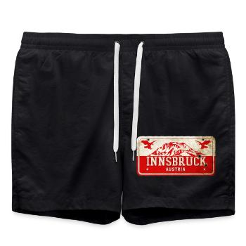 Signe vintage Innsbruck Autriche - Short de bain - noir - Devant - AI Model Male 185 light (185cm)