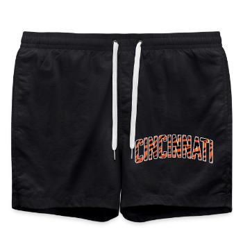 Cincinnati Tiger Stripe - Badeshorts - Schwarz - Vorne - AI Model Male 185 light (185cm)