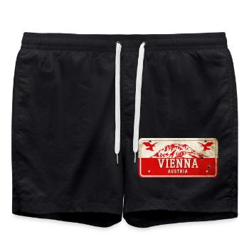Armoiries de Vienne Autriche design drapeau - Short de bain - noir - Devant - AI Model Male 185 light (185cm)