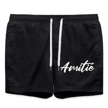 Friendship Elegant Script - Swim Trunks - black - Front - AI Model Male 185 light (185cm)