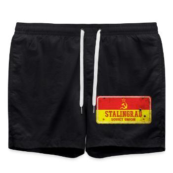 Panneau vintage de l'Union soviétique de - Short de bain - noir - Devant - AI Model Male 185 light (185cm)