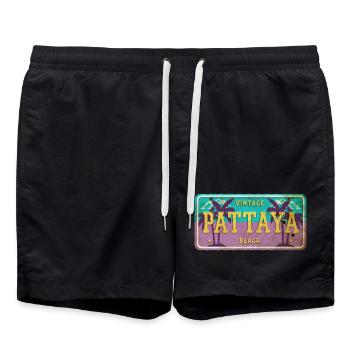 Signe vintage Pattaya Thaïlande. - Short de bain - noir - Devant - AI Model Male 185 light (185cm)