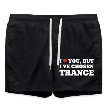 I Love You But I've Chosen Trance! - Rave Shirt - Badeshorts - Schwarz - Vorne - AI Model Male 185 light (185cm)