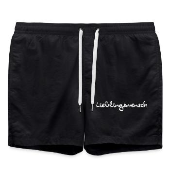 Lieblingsmensch - Badeshorts - Schwarz - Vorne - AI Model Male 185 light (185cm)