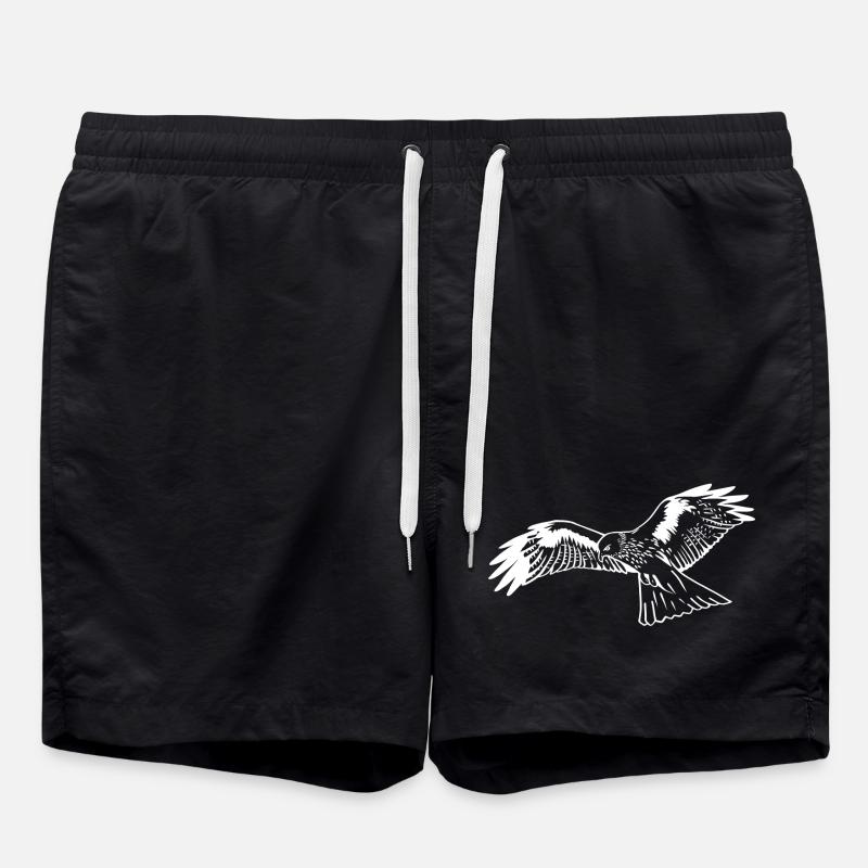 Falcon in white - Swim Trunks - black