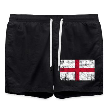 England Flagge Fahne Grunge Retro Vintage - Badeshorts - Schwarz - Vorne - AI Model Male 185 light (185cm)