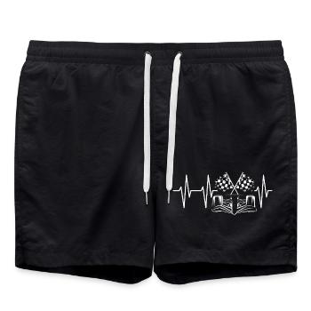 Formula Rennen Autorennen Herzschlag Symvol Puls - Badeshorts - Schwarz - Vorne - AI Model Male 185 light (185cm)