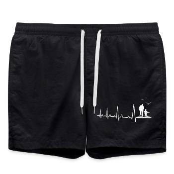 Father And Son Daughter Child Heartbeat - Swim Trunks - black - Front - AI Model Male 185 light (185cm)