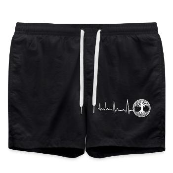 Herzschlag - Baum des Lebens - Badeshorts - Schwarz - Vorne - AI Model Male 185 light (185cm)
