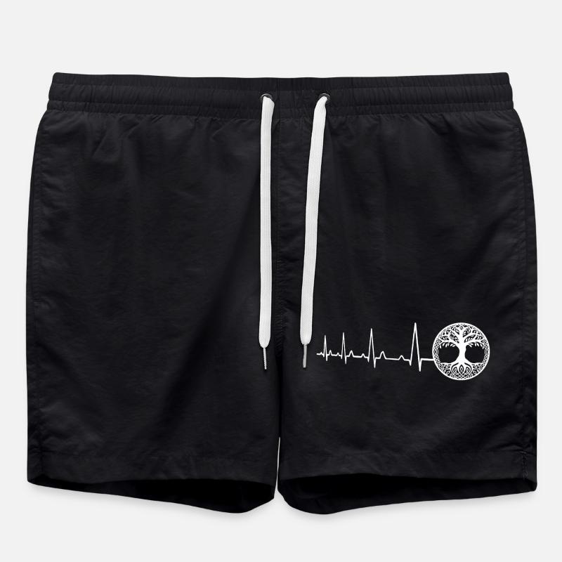 Herzschlag - Baum des Lebens - Badeshorts - Schwarz