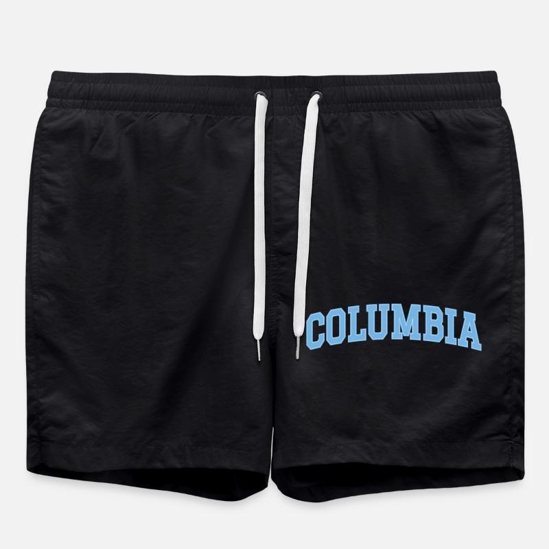 Columbia – Classic College Design - Swim Trunks - black