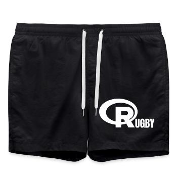 rugby, rugby sport, rugby humor - Swim Trunks - black - Front - AI Model Male 185 light (185cm)