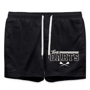 Dart Darten Darts Team - Badeshorts - Schwarz - Vorne - AI Model Male 185 light (185cm)