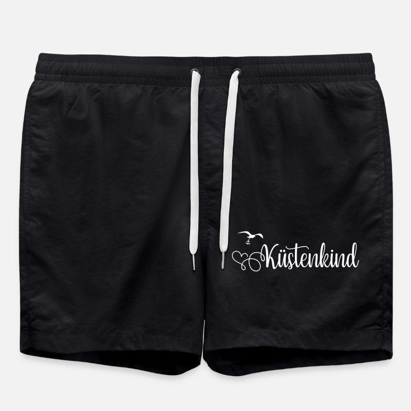 Küstenkind Mit Herz - Badeshorts - Schwarz