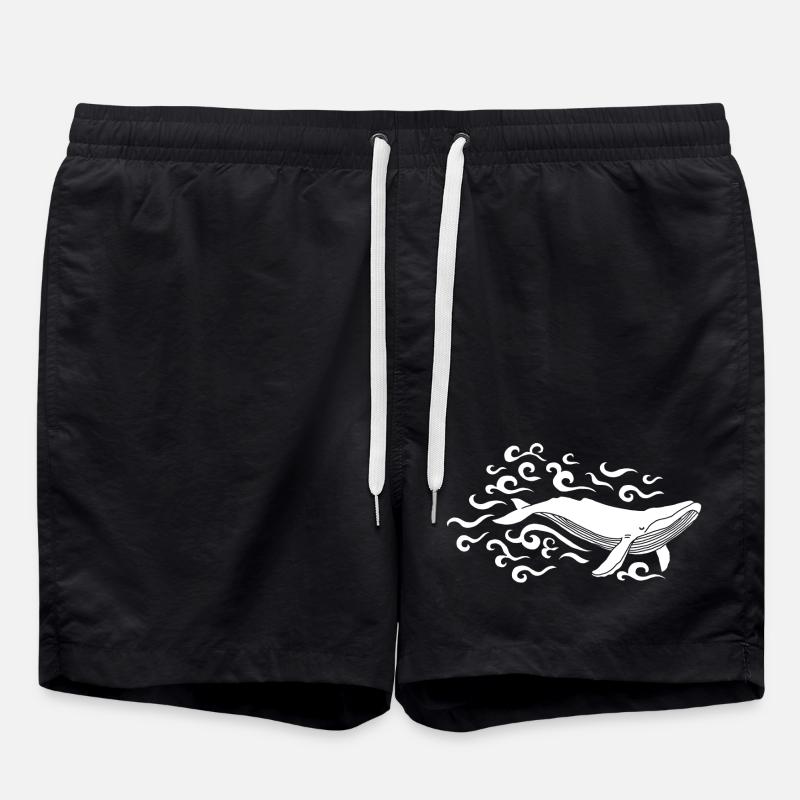 Baleine blanche - Short de bain - noir