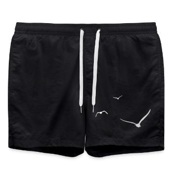 Three Seagulls | Seagull | Colors adjustable - Swim Trunks - black - Front - AI Model Male 185 light (185cm)