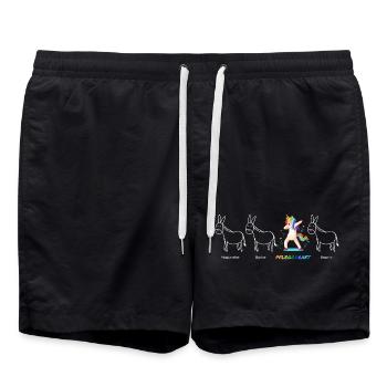 PFLEGEKRAFT Einhorn Beruf Besonders Einzigartig - Badeshorts - Schwarz - Vorne - AI Model Male 185 light (185cm)