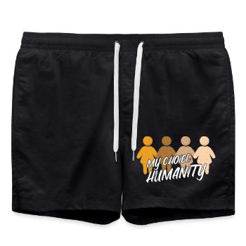 Liberté Amour Paix Déclaration - Short de bain - noir - Devant - AI Model Male 185 light (185cm)