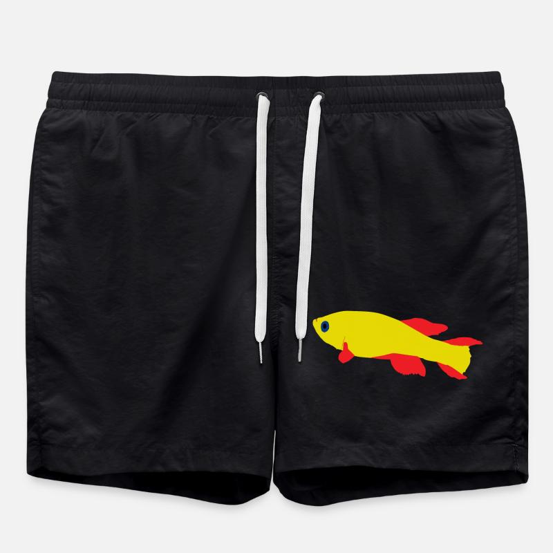 Killifish Rouge et Jaune - Short de bain - noir