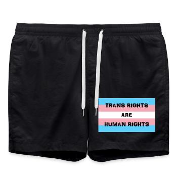 Transgender-Flagge Menschenrechte T-Shirt Design - Badeshorts - Schwarz - Vorne - AI Model Male 185 light (185cm)