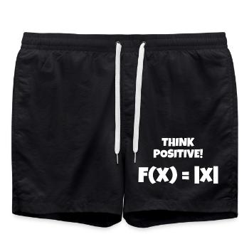 Denk positiv! Think positive! - Badeshorts - Schwarz - Vorne - AI Model Male 185 light (185cm)