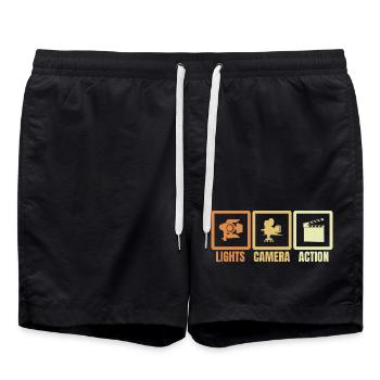 Film director - Swim Trunks - black - Front - AI Model Male 185 light (185cm)