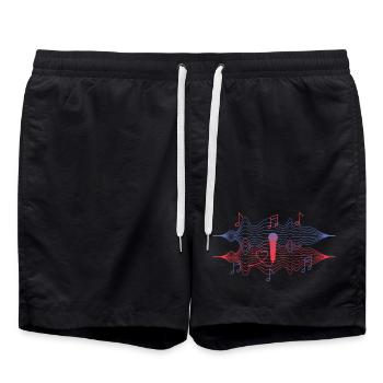 J’adore la musique - Short de bain - noir - Devant - AI Model Male 185 light (185cm)