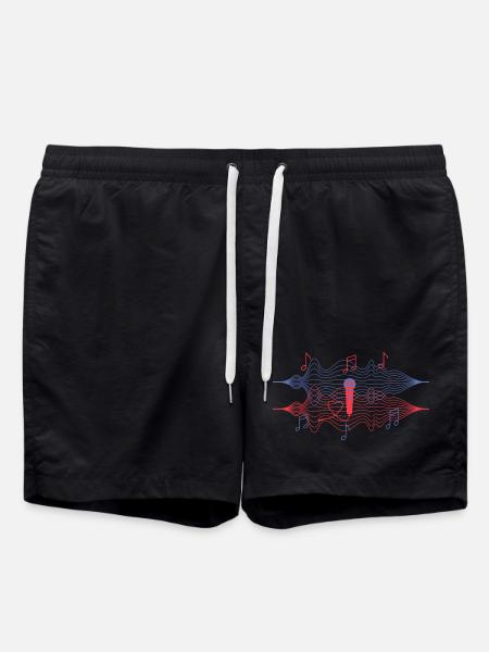 I love music - Swim Trunks - black