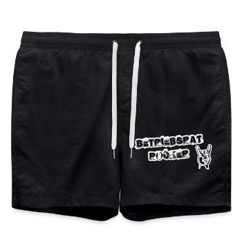 Betriebsrat Rocker black background - Badeshorts - Schwarz - Vorne - AI Model Male 185 light (185cm)