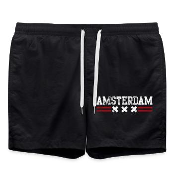 Amsterdam XXX - Short de bain - noir - Devant - AI Model Male 185 light (185cm)