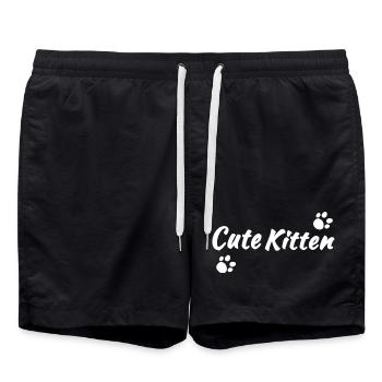 Cute Kitten hell, Tier Tatzen, für mama - Badeshorts - Schwarz - Vorne - AI Model Male 185 light (185cm)
