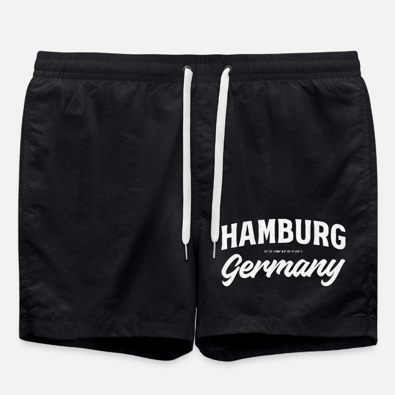 Bloc de Hambourg & Emblème d’écriture - Short de bain - noir