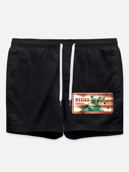 Mexico Cowboy Shield - Swim Trunks - black