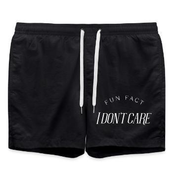 Fun Fact, I don't care - Badeshorts - Schwarz - Vorne - AI Model Male 185 light (185cm)
