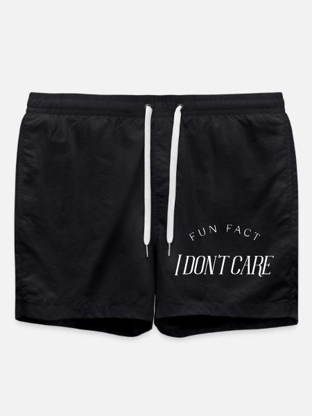 Fun Fact, I don't care - Swim Trunks - black