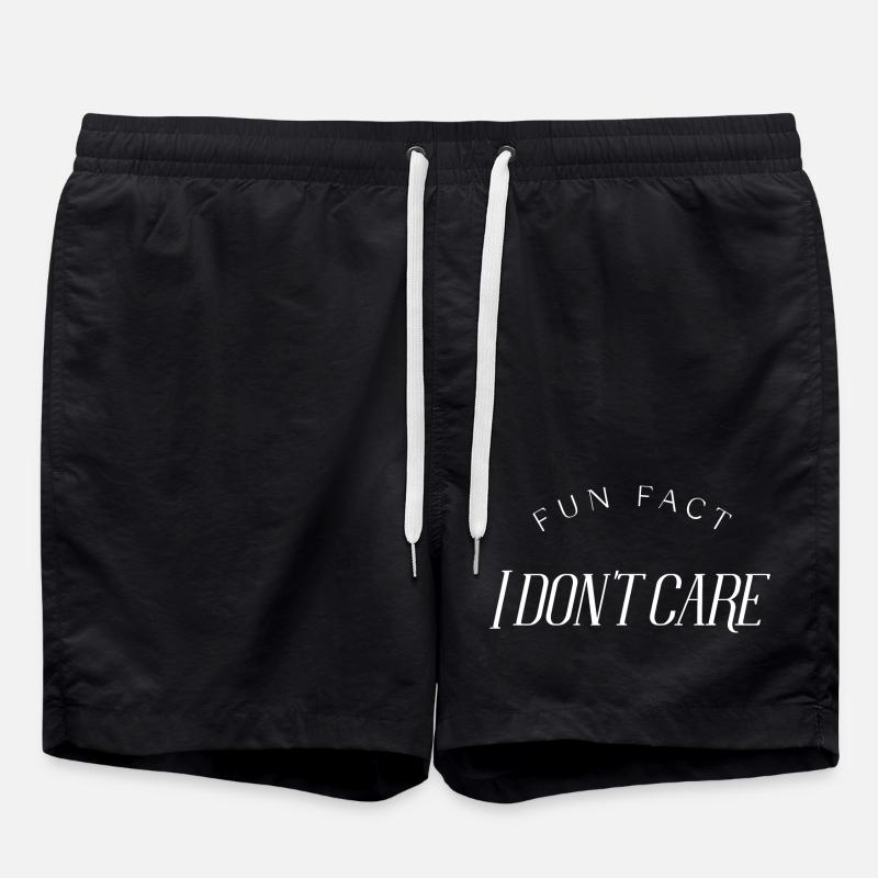 Fun Fact, I don't care - Swim Trunks - black