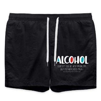 Alcool (foncé) - Short de bain - noir - Devant - AI Model Male 185 light (185cm)