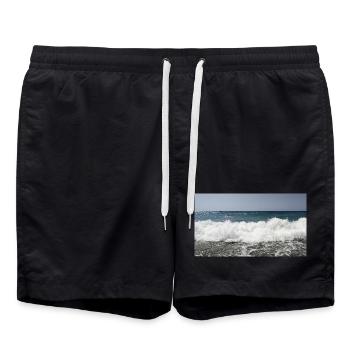 Sea Foam Wave - Badeshorts - Schwarz - Vorne - AI Model Male 185 light (185cm)