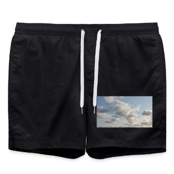 Sky Soft Clouds - Swim Trunks - black - Front - AI Model Male 185 light (185cm)